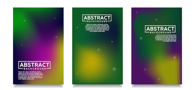 Conjunto de gradientes de malla abstractos Fondos degradados lindos Composición gráfica fluida de colores
