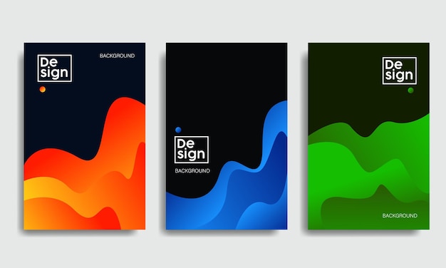 Conjunto de gradientes de malla abstractos Fondos degradados lindos Composición gráfica fluida de colores
