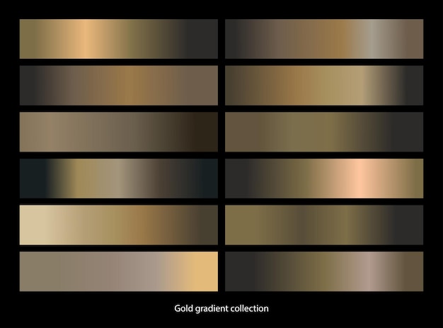 Vector conjunto de gradientes de oro metálico conjunto de gradientes de recolección