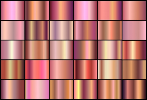 Conjunto de gradientes de oro rosa