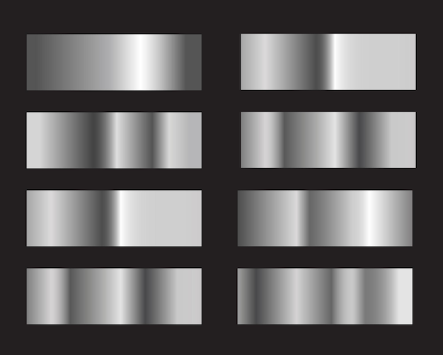 Conjunto de gradientes de plata o platino