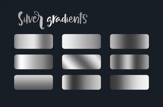 conjunto de gradientes de plata