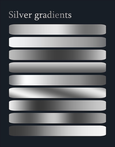 conjunto de gradientes de plata