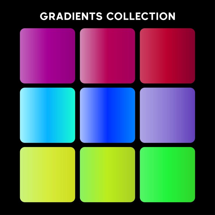 Vector conjunto de gradientes vectoriales libres de colores brillantes