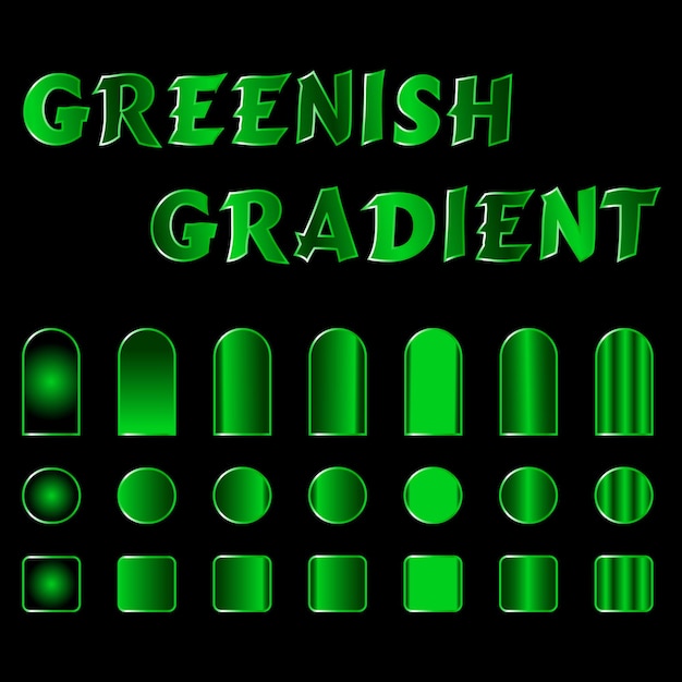 Conjunto de gradientes verdes