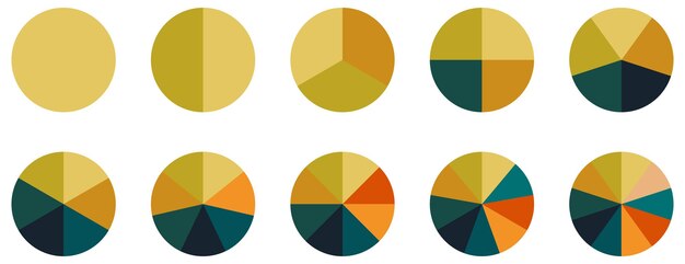 Vector conjunto de gráfico circular circular