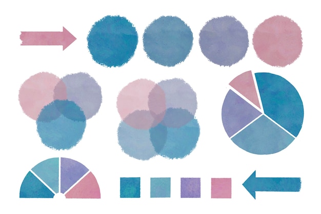 Vector conjunto de gráficos circulares coloridos