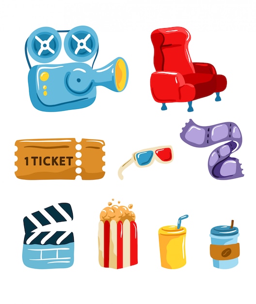 Conjunto de gráficos de herramientas de cine