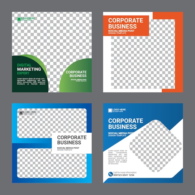conjunto de gráficos de medios sociales de marketing digital