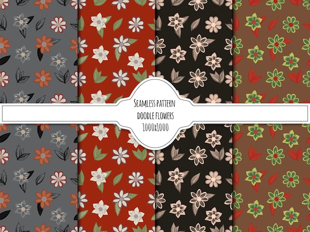 Un conjunto de gráficos vectoriales de fondo de flores sin costuras