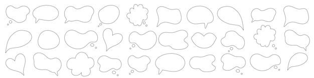 Conjunto grande de burbujas de discurso vacías Nubes de chat en línea vector Elementos infográficos