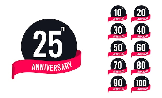 conjunto grande de etiquetas de aniversario
