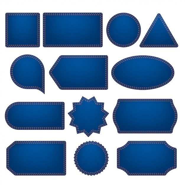 Vector conjunto grande de etiquetas azules