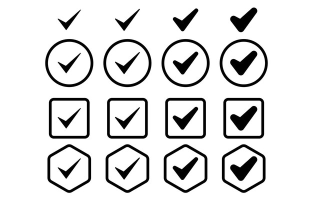 Conjunto grande de marca de verificación