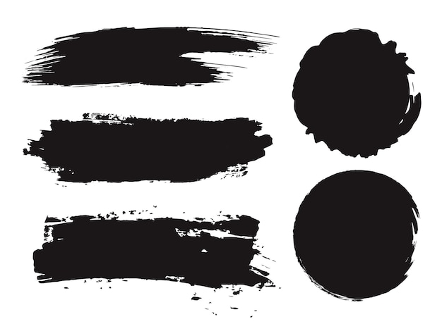 Conjunto de grandes elementos grunge Pruebas de pincel banderas bordes salpicaduras salpicadures Ilustración vectorial