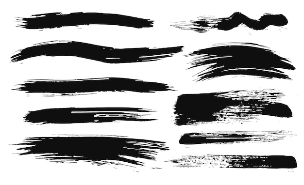 Conjunto de grandes elementos grunge Pruebas de pincel banderas bordes salpicaduras salpicadures Ilustración vectorial