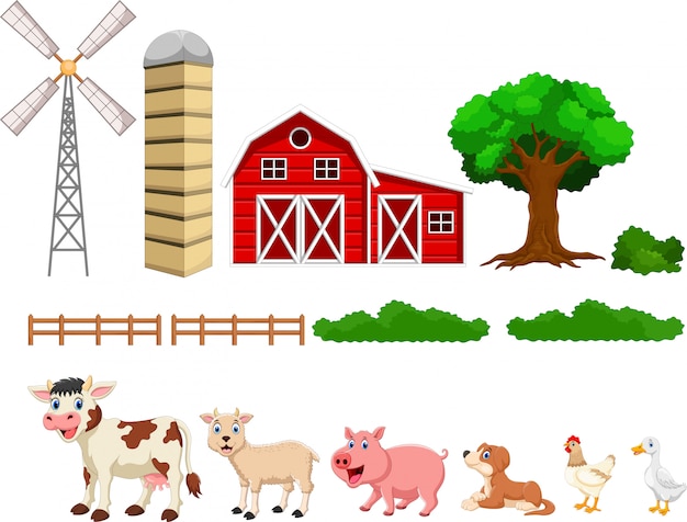conjunto de granja aislado
