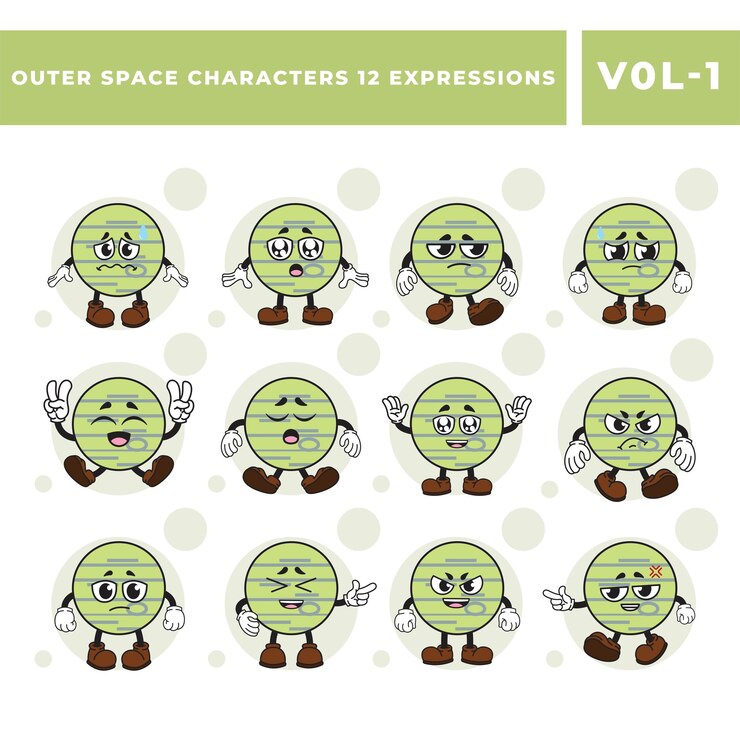 Vector conjunto gratuito de imágenes vectoriales de la mascota de júpiter