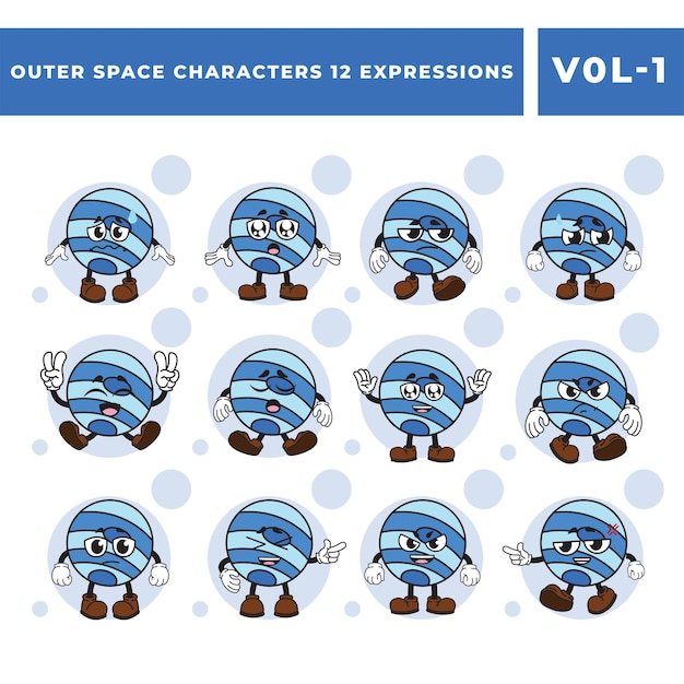 Conjunto gratuito de imágenes vectoriales de la mascota de Neptuno
