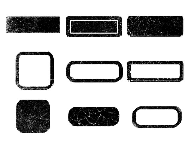 Conjunto de grunge en blanco y negro, textura de superposición de angustia, polvo superficial y fondo de pared sucia y áspera.