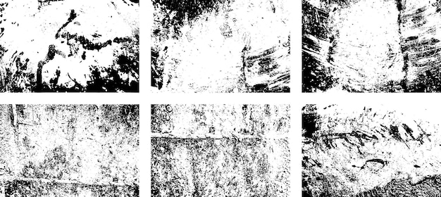 Conjunto de grunge blanco y negro textura de superposición de angustia superficie polvo y áspero