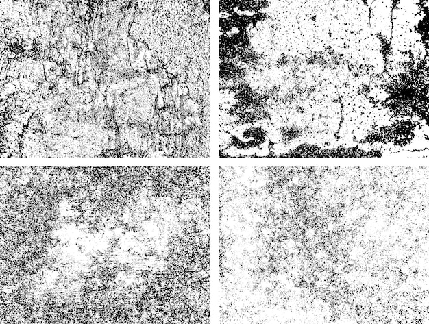 Conjunto de grunge blanco y negro textura de superposición de angustia superficie polvo y pared sucia áspera