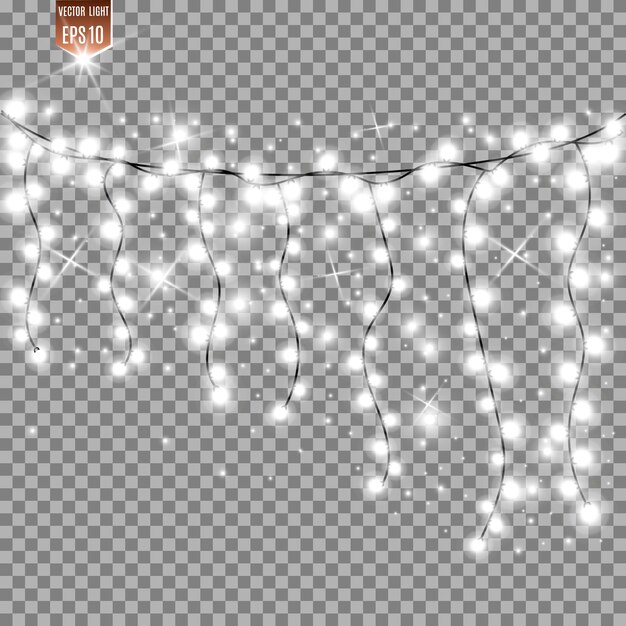 Conjunto de guirnalda brillante. Efecto de luz.