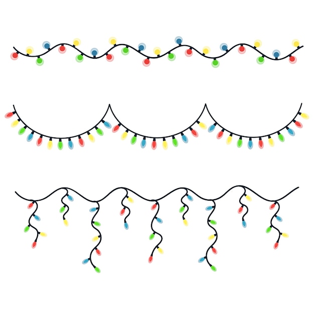 Conjunto de guirnaldas con bombillas multicolores