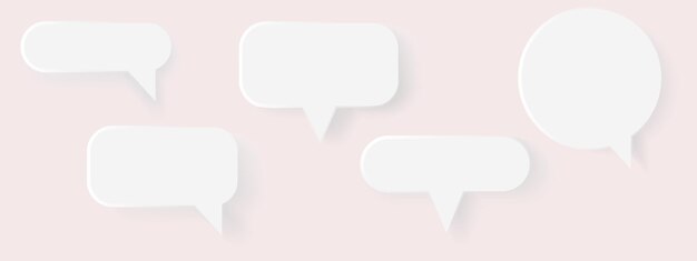 Conjunto de habla de burbuja en blanco Habla de texto de burbuje caja de chat caja de mensaje en blanco vacío