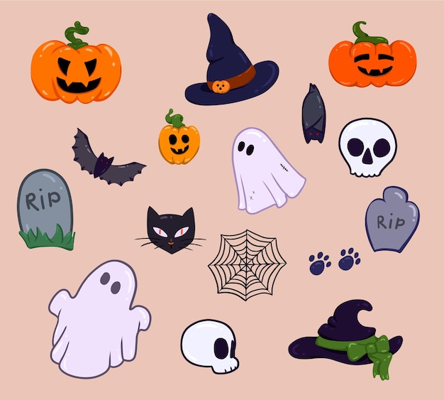 Vector conjunto de halloween