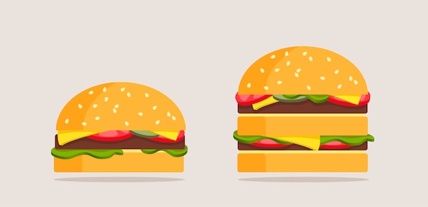 Vector conjunto de hamburguesas