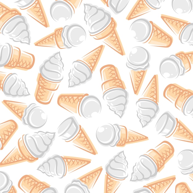 Conjunto de helado de fondo Icono de colección helado Vector