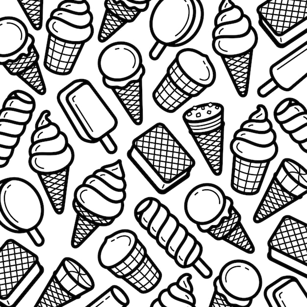 Conjunto de helado de fondo Icono de colección helado Vector
