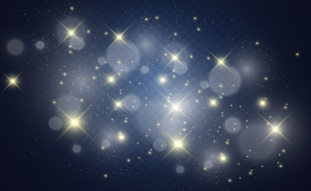 Vector conjunto de hermosas estrellas brillantes. efecto de luz. lucero. el brillo blanco brilla con un efecto de luz especial.