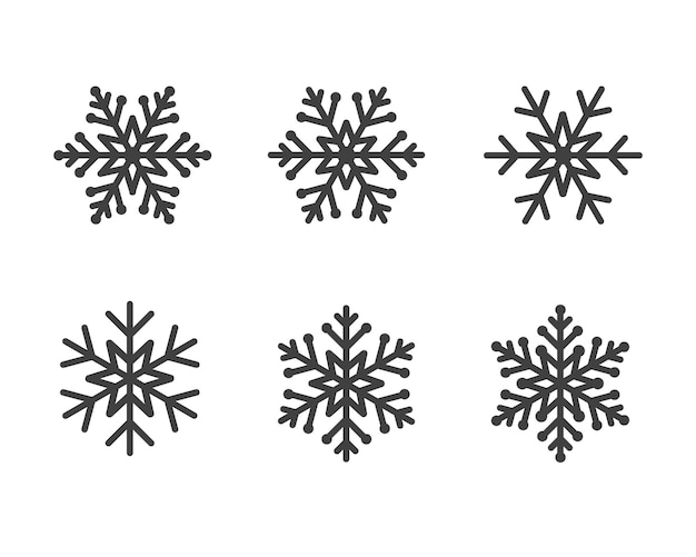 Conjunto de hermoso concepto creativo de copos de nieve. Saludos de la temporada de invierno, elementos de Feliz Navidad.