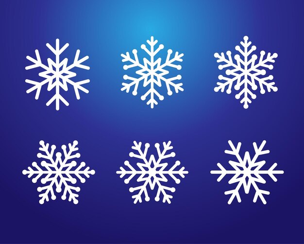 Conjunto de hermosos copos de nieve realistas. Elementos de saludos de la temporada de invierno.