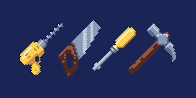 Conjunto de herramientas de arte de píxeles vectoriales