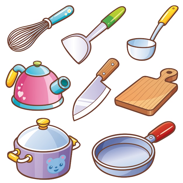 Vector conjunto de herramientas de cocina