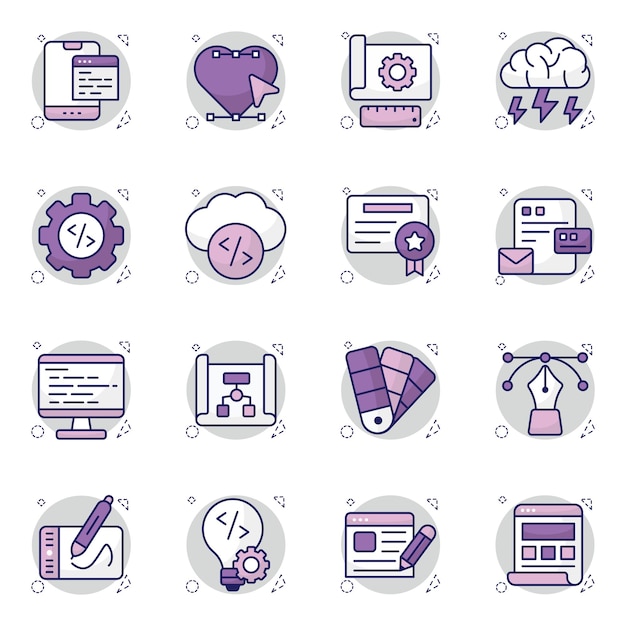Conjunto de herramientas de diseño Iconos planos