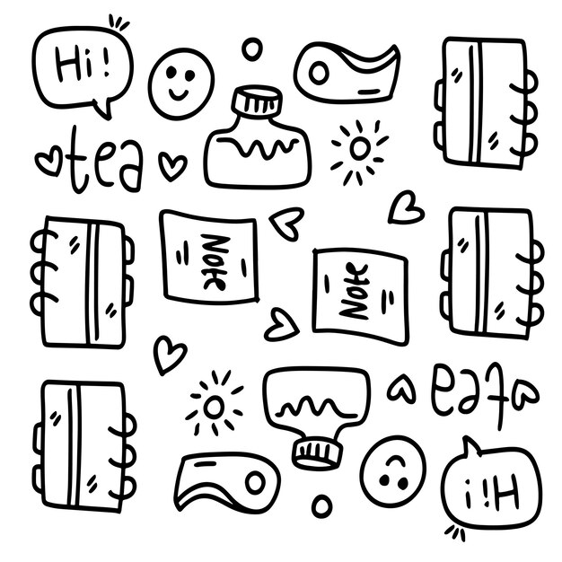 Conjunto de herramientas de estudiante diseño de vector de paquete