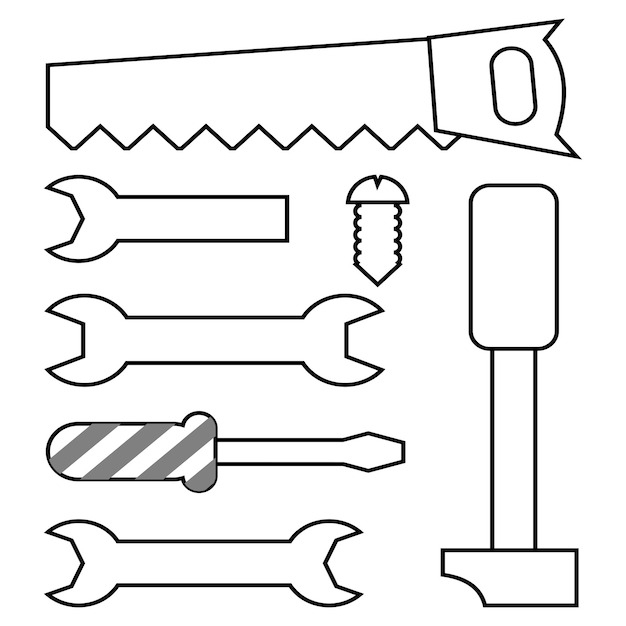 conjunto de herramientas de iconos Colección de utensilios domésticos iconos en estilo de línea Adecuado para el diseño para introducir