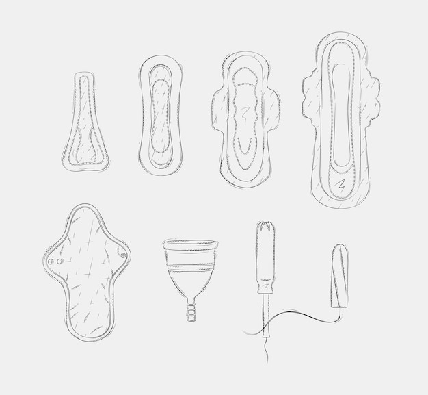 Conjunto de herramientas menstruales para mujeres