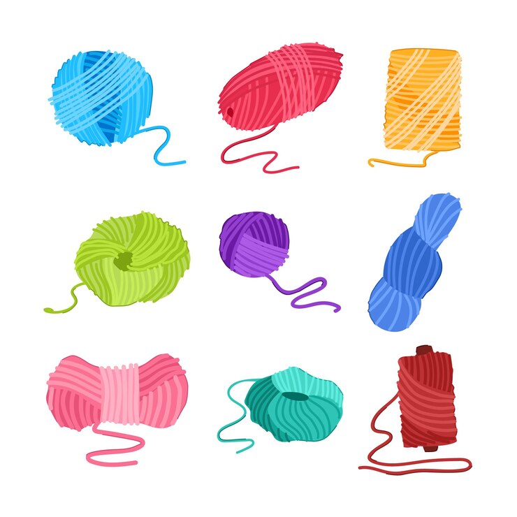 Vector conjunto de hilos de bola ilustración vectorial de dibujos animados