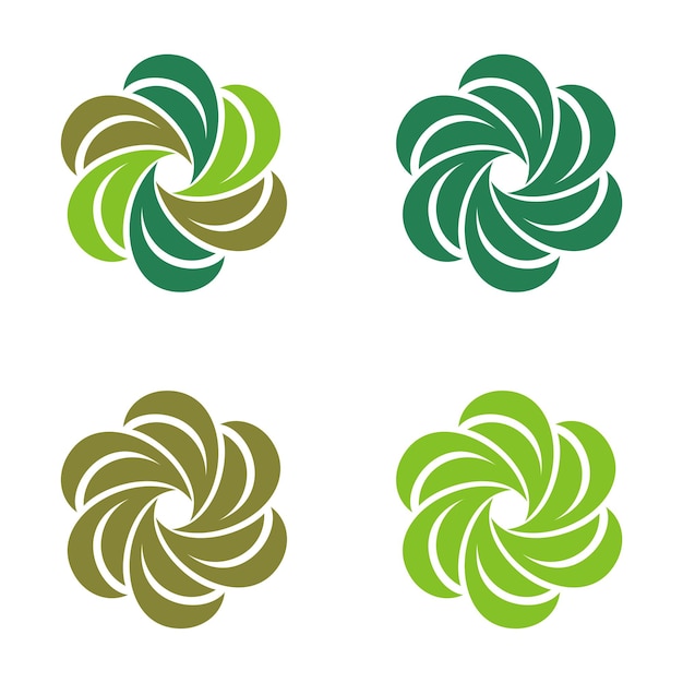 Conjunto hojas flor Logo plantilla ilustración diseño Vector EPS 10