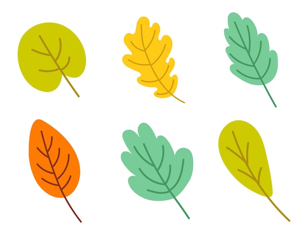 conjunto de hojas de otoño