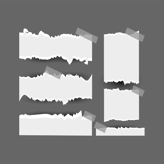 Conjunto de hojas de papel rasgadas