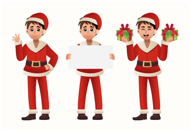 conjunto de un hombre disfrazado de santa claus
