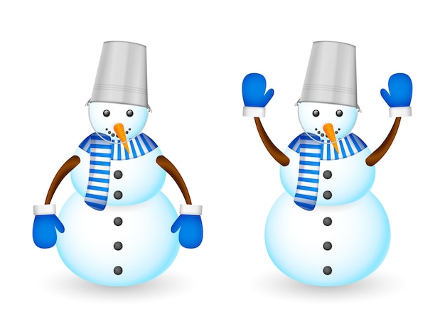 Conjunto de hombres de nieve