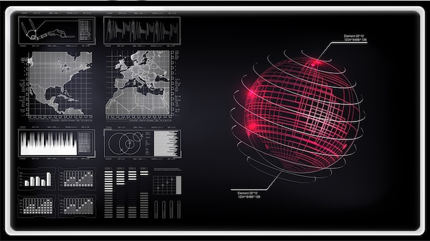 Conjunto de hud. elementos tecnológicos para (negocios, medicina, forex, finanzas, analítica)