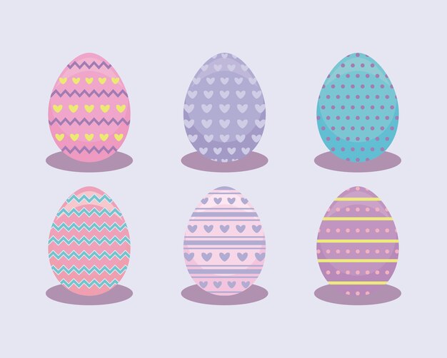 Conjunto de huevos para el feliz día de pascua